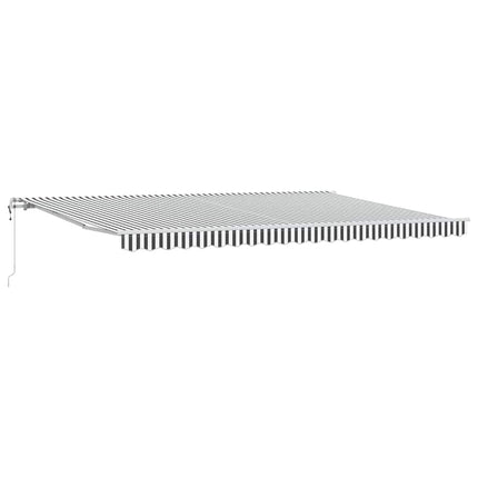 markise 450x350 cm automatisk betjening antracitgrå og hvid