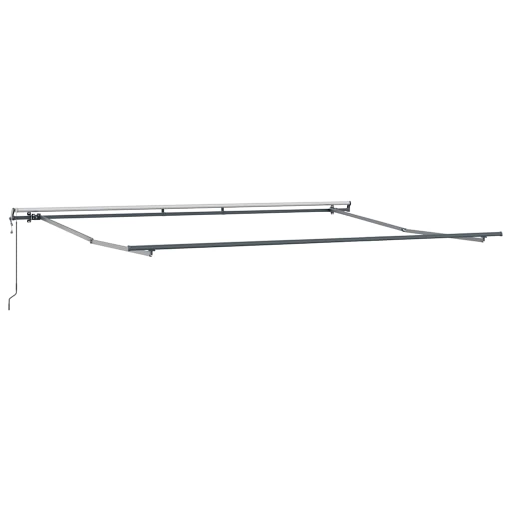 markise 500x300 cm automatisk betjening antracitgrå og hvid