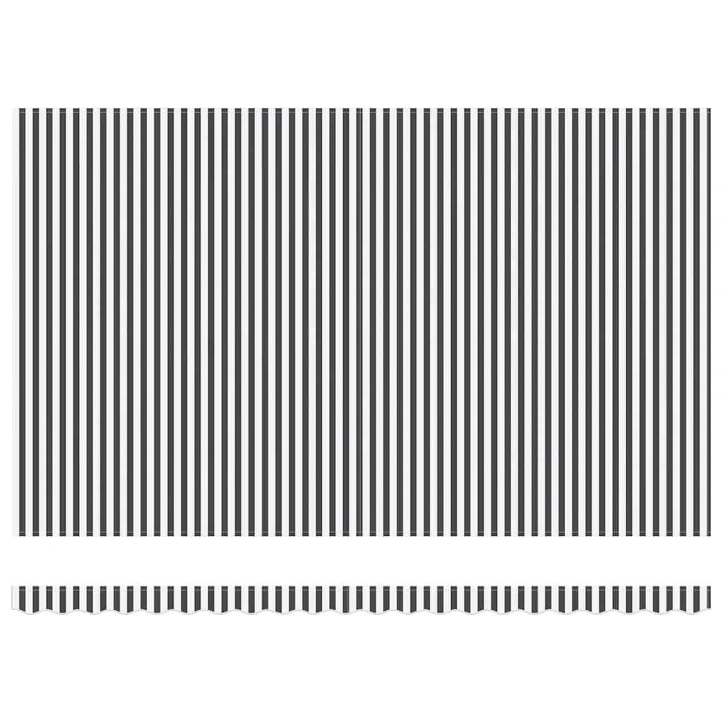 markise 500x300 cm automatisk betjening antracitgrå og hvid