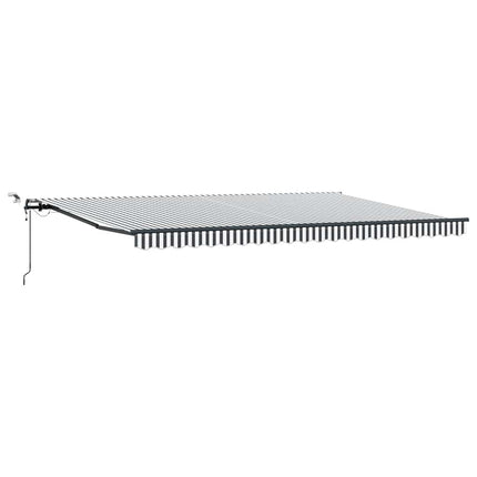 markise m. LED 500x300 cm automatisk betjening antracitgrå hvid