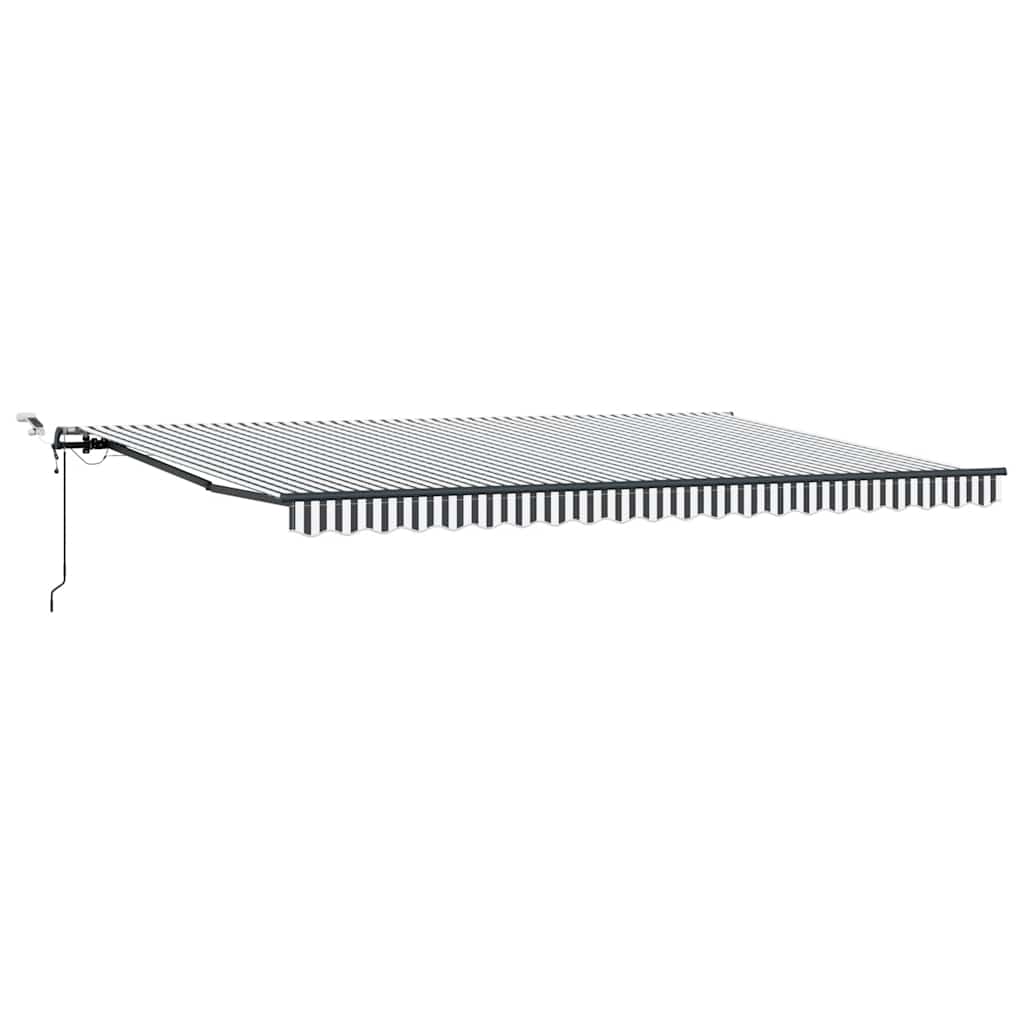 markise m. LED 500x300 cm automatisk betjening antracitgrå hvid