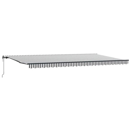 markise 600x300 cm automatisk betjening antracitgrå og hvid