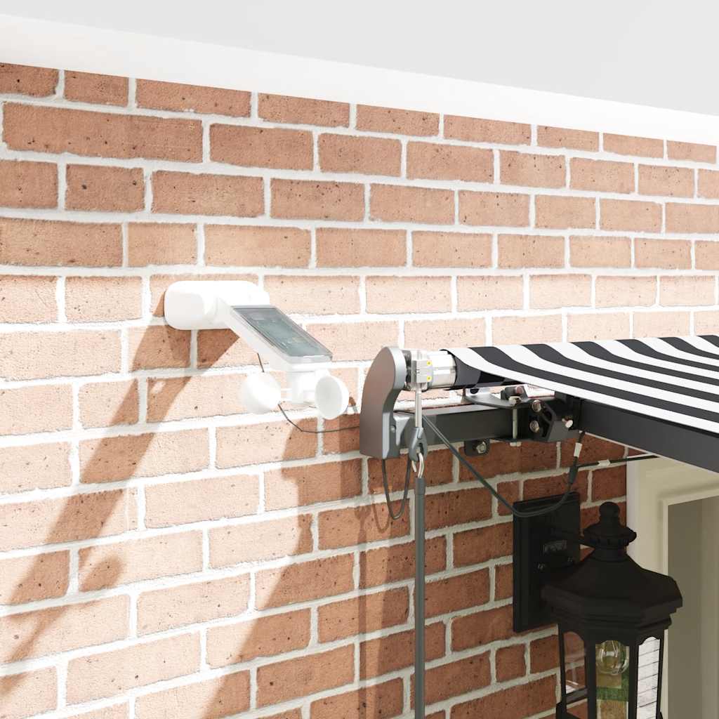 markise m. LED 600x300 cm automatisk betjening antracitgrå hvid