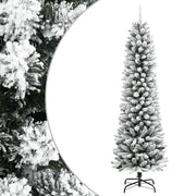 kunstigt smalt juletræ med sne 120 cm PVC og PE