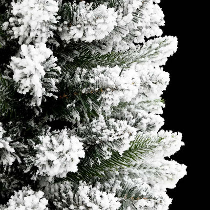 kunstigt smalt juletræ med sne 180 cm PVC og PE