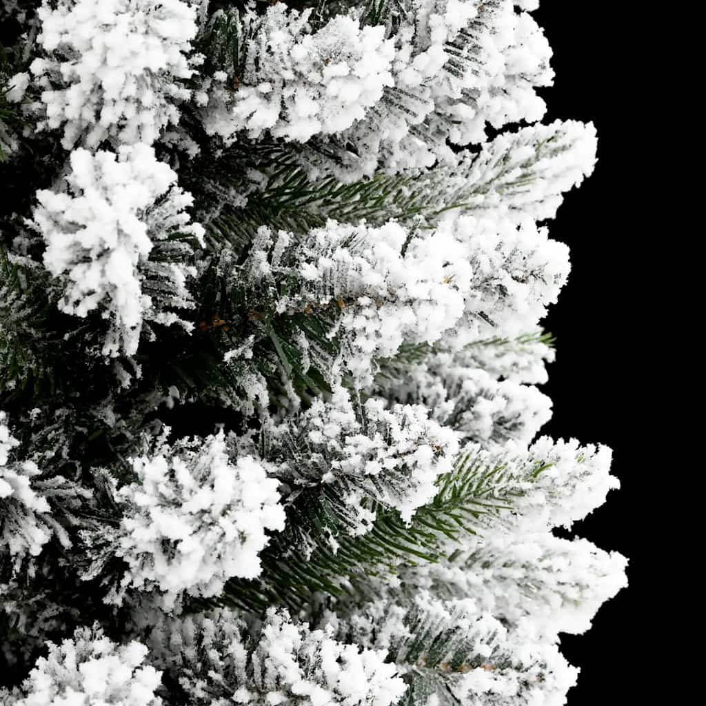 kunstigt smalt juletræ med sne 180 cm PVC og PE