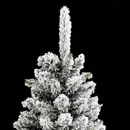 kunstigt smalt juletræ med sne 180 cm PVC og PE