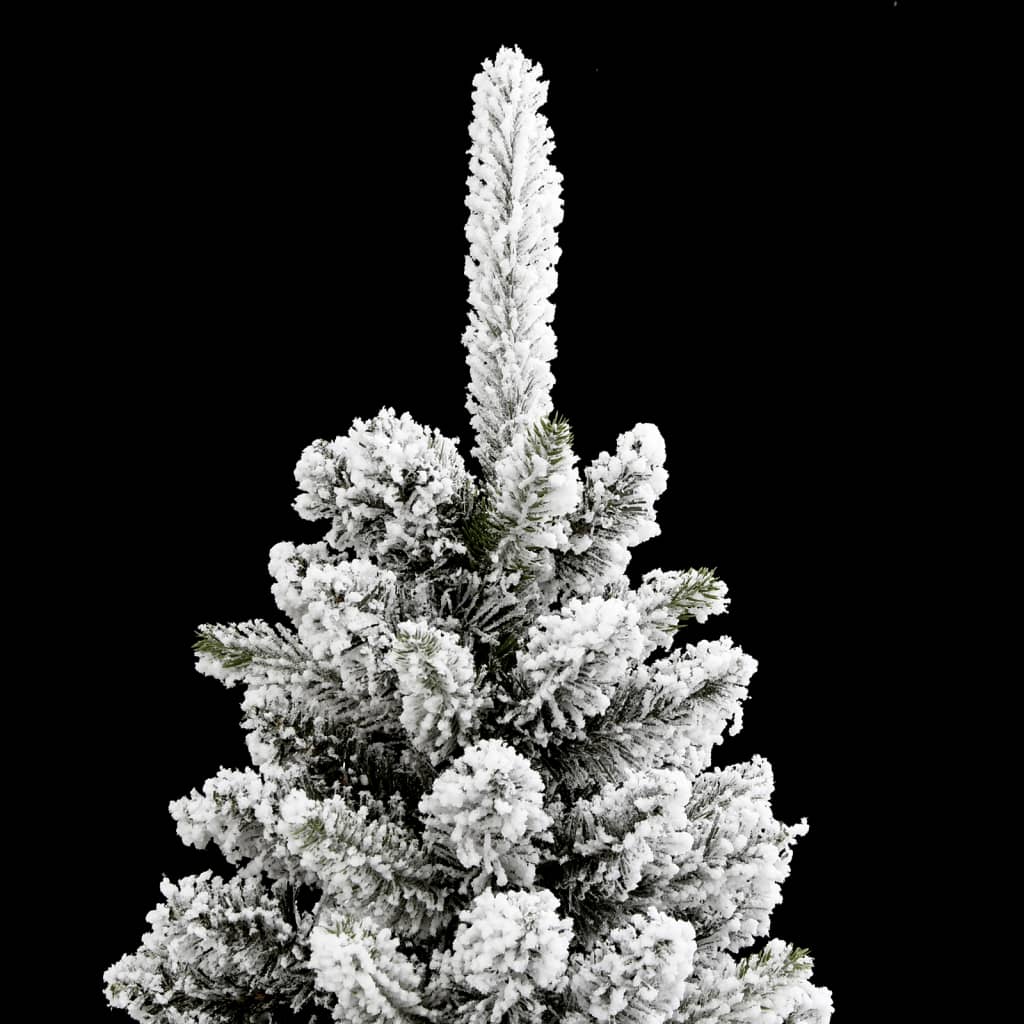 kunstigt smalt juletræ med sne 180 cm PVC og PE