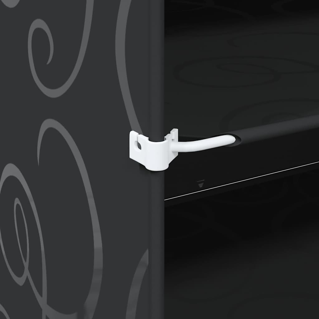 kubeformede opbevaringskasser 6 stk. med låger PP sort