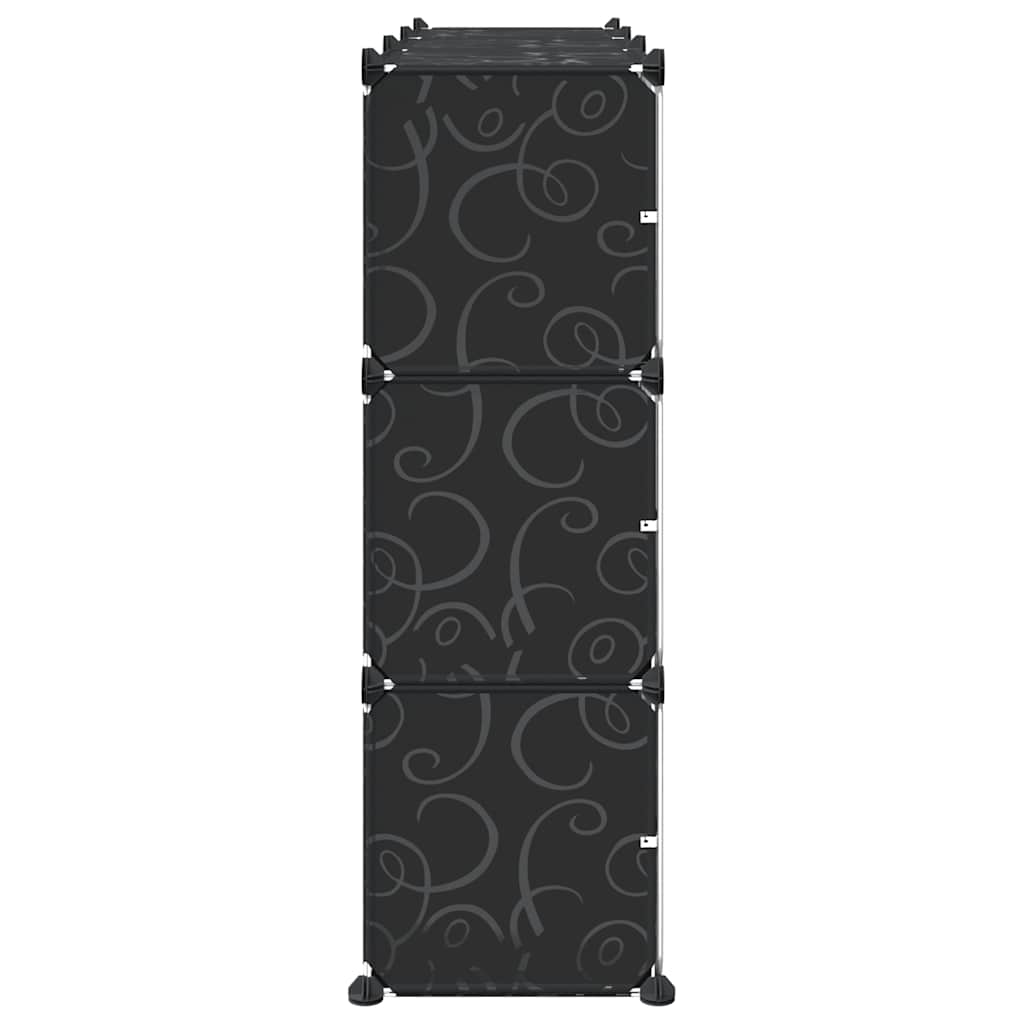 kubeformede opbevaringskasser 9 stk. med låger PP sort