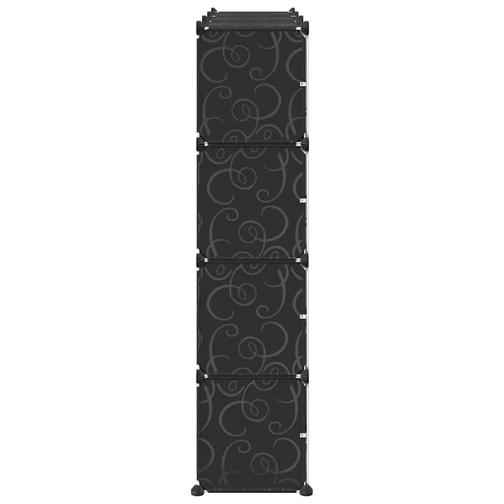 kubeformede opbevaringskasser 12 stk. med låger PP sort