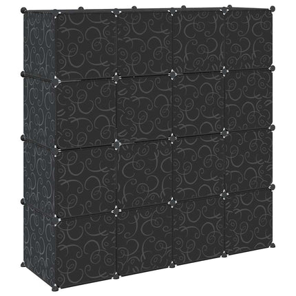 kubeformede opbevaringskasser 16 stk. med hængende stænger PP