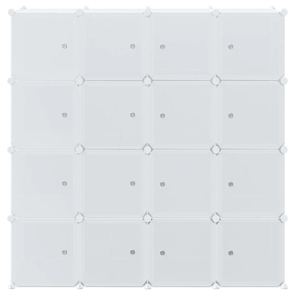 kubeformede opbevaringskasser 16 stk. med hængende stænger PP