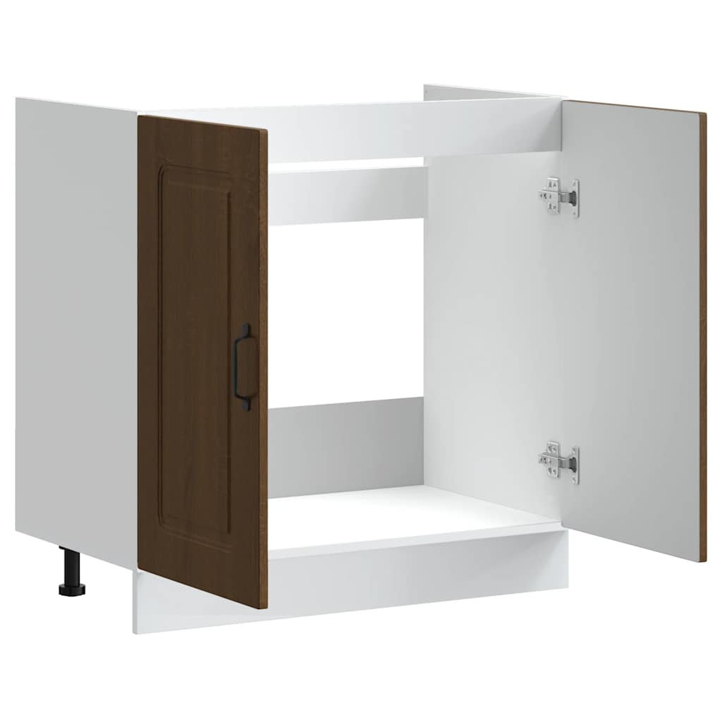 underskab til vask Kalmar 80x46x81,5 cm konstrueret træ brun eg