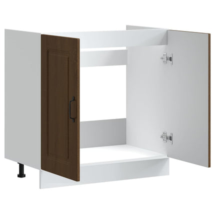 underskab til vask Kalmar 80x46x81,5 cm konstrueret træ brun eg