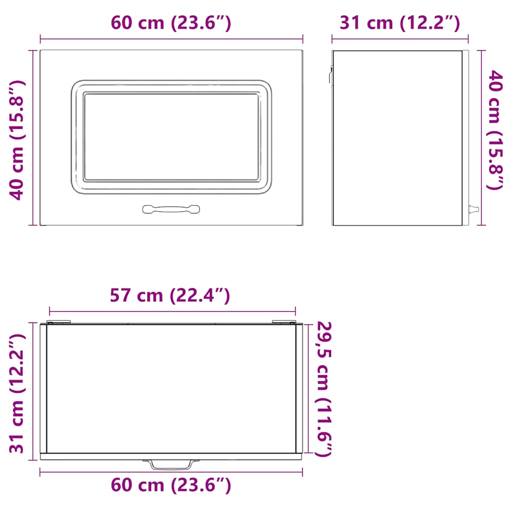 køkkenvægskab Kalmar konstrueret træ sort