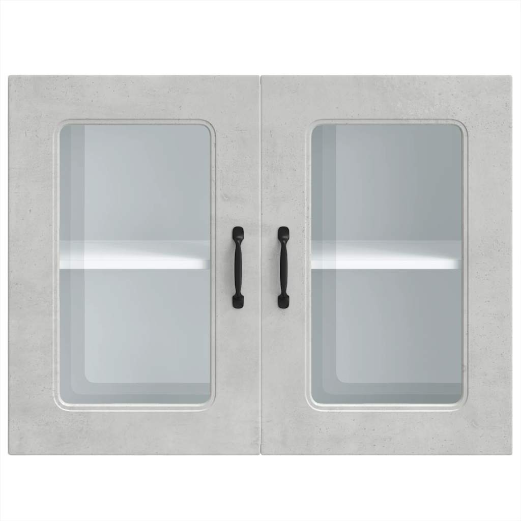 køkkenvægskab med glasdør Kalmar konstrueret træ betongrå