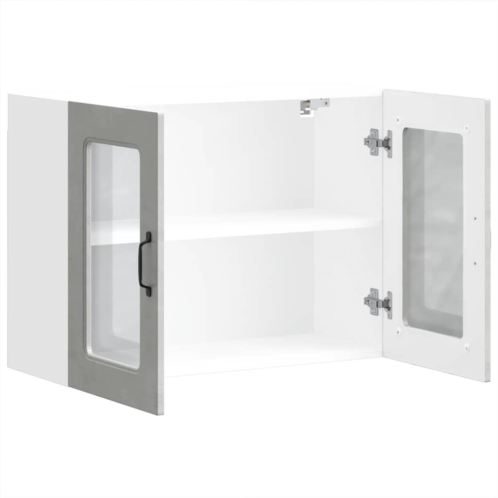 køkkenvægskab med glasdør Kalmar konstrueret træ betongrå