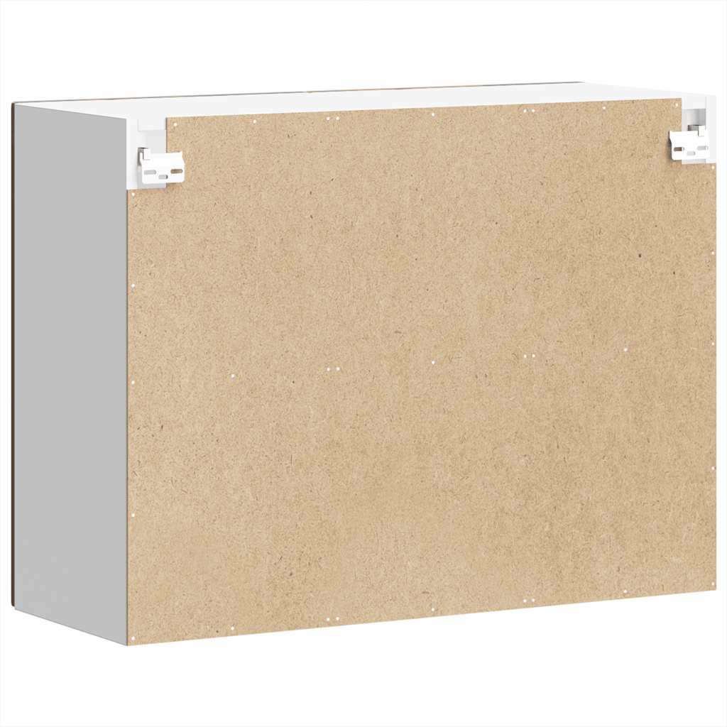 køkkenvægskab med vitrinelåge "Kalmar" røget eg konstrueret træ