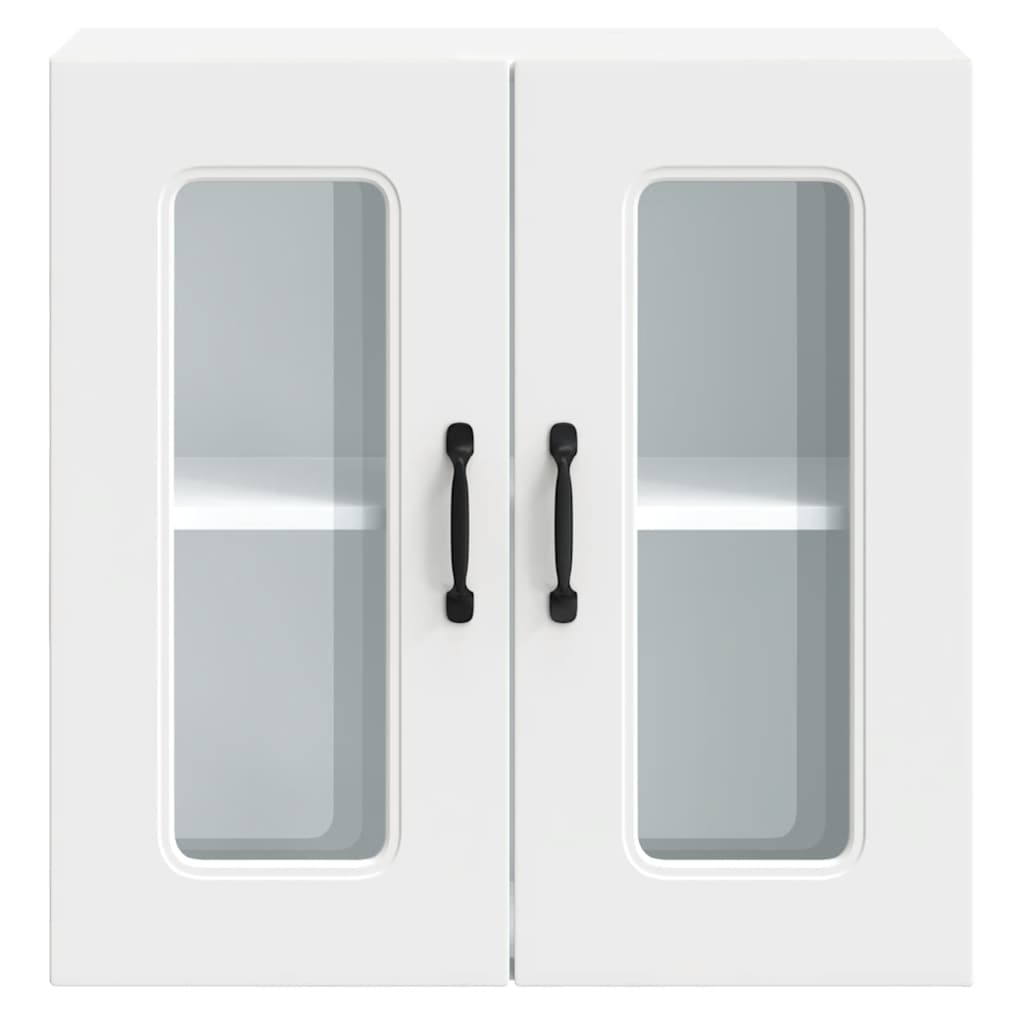 køkkenvægskab med glasdør Kalmar konstrueret træ hvid