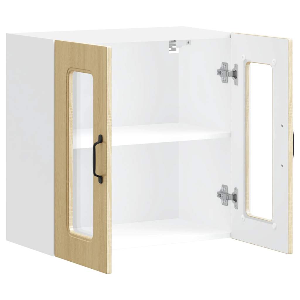 køkkenvægskab med vitrinelåge "Kalmar" Sonoma eg konstrueret træ