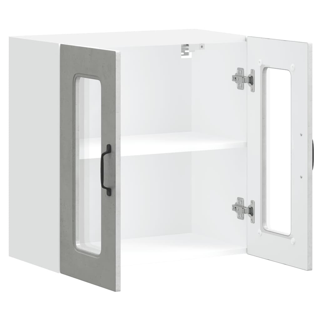 køkkenvægskab med glasdør Kalmar konstrueret træ betongrå