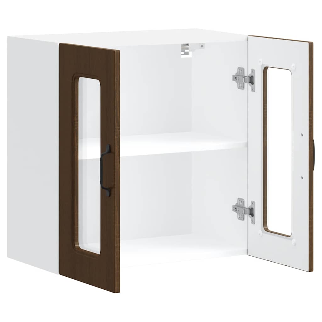 køkkenvægskab med glasdør Kalmar brun egetræsfarve