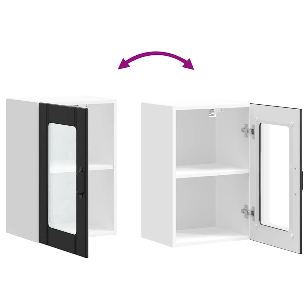 køkkenvægskab med glasdør Lucca sort