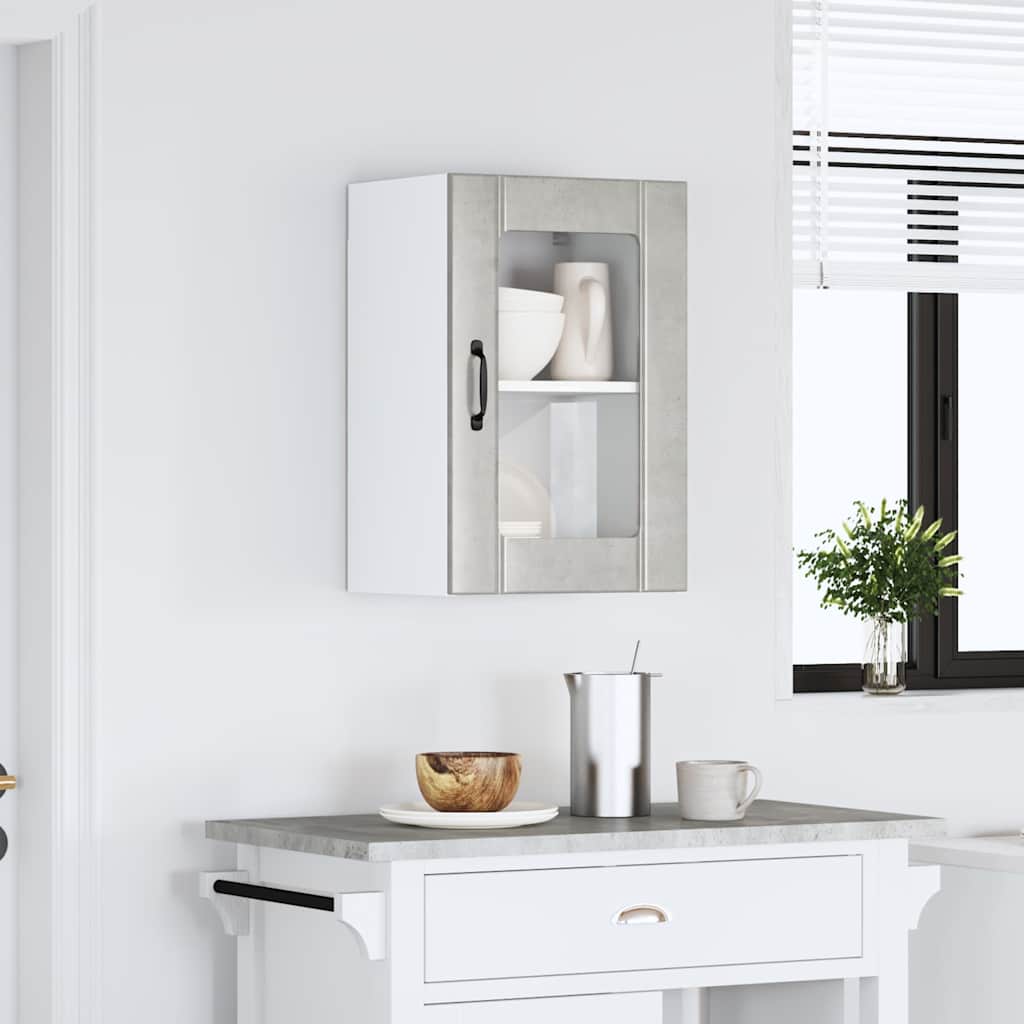 køkkenvægskab med glasdør Lucca betongrå