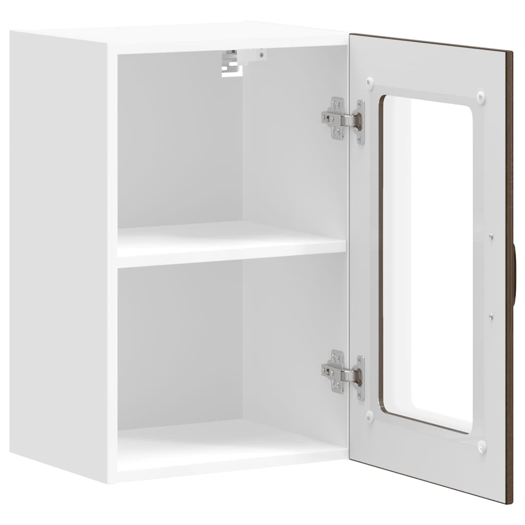 køkkenvægskab med glasdør Lucca brun egetræsfarve