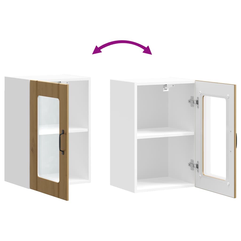 Køkkenvægskab med glasdør Lucca egetræsfarvet