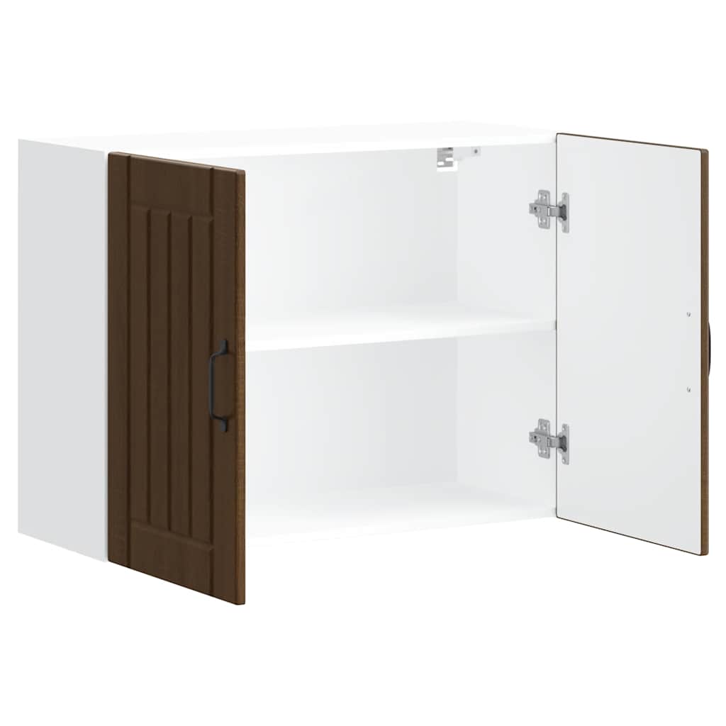 køkkenvægskab Lucca brun egetræsfarve konstrueret træ