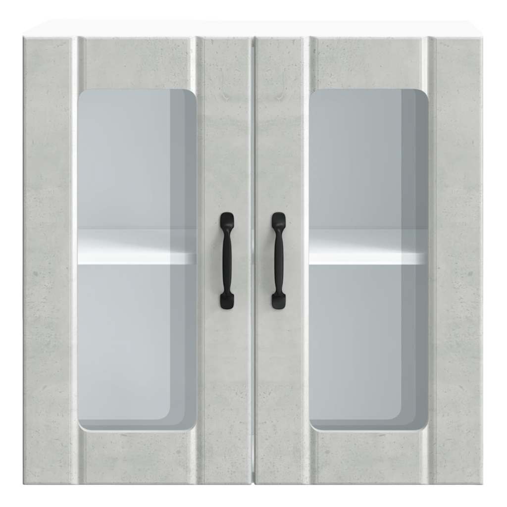 køkkenvægskab med glasdør Lucca konstrueret træ betongrå