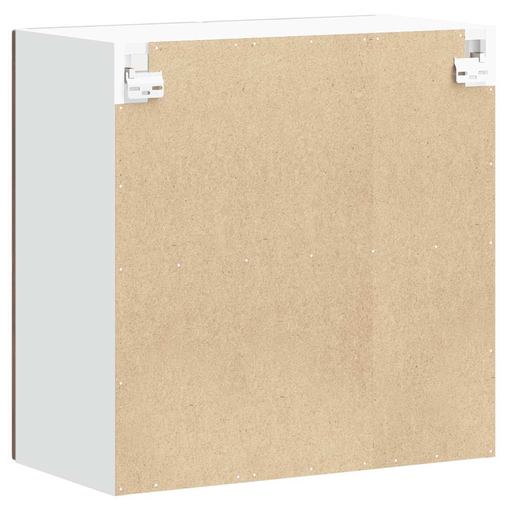 køkkenvægskab med vitrinelåge "Lucca" røget eg konstrueret træ