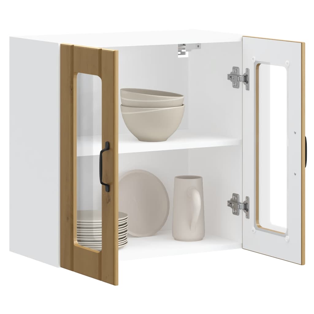 køkkenvægskab med vitrinelåge "Lucca" håndlavet eg i konstrueret træ