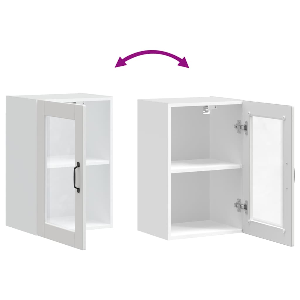 Køkkenvægskab med glasdør Porto hvid