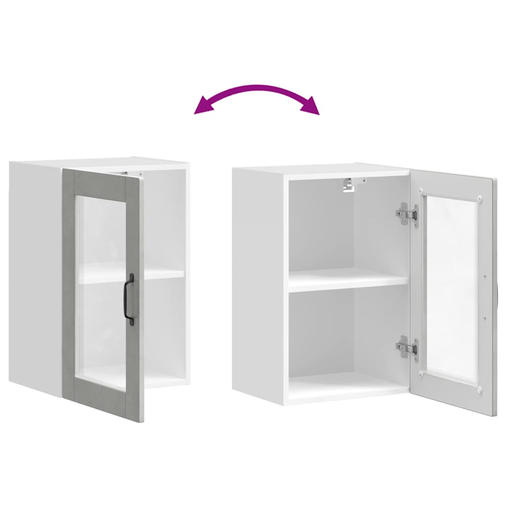 Køkkenvægskab med glasdør Porto betongrå