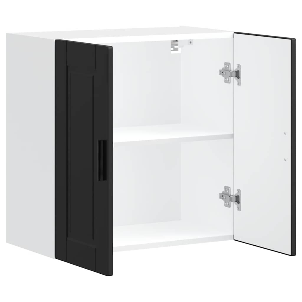 Køkkenvægskab Porto konstrueret træ sort