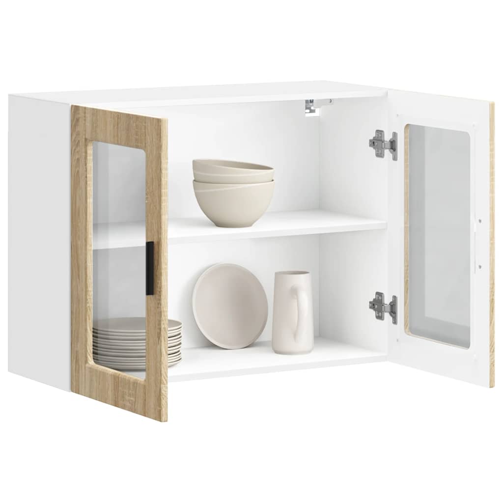 Køkkenvægskab med glasdør Porto sonoma-eg