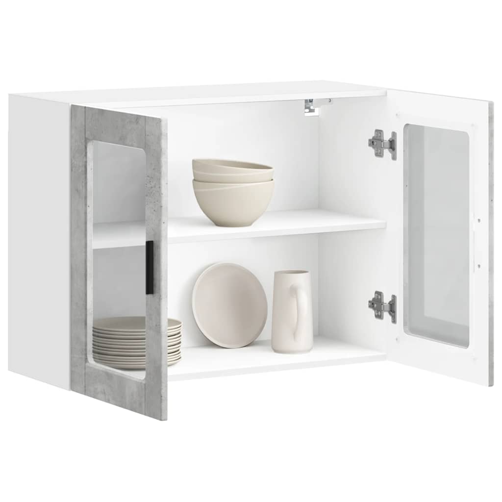 Køkkenvægskab med glasdør Porto betongrå
