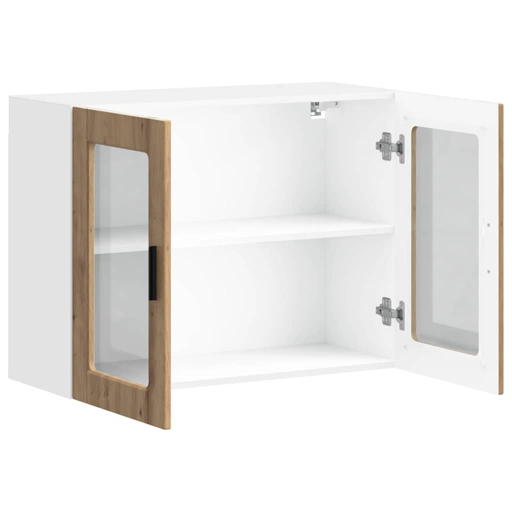 Køkkenvægskab med glasdør Porto egetræsfarvet