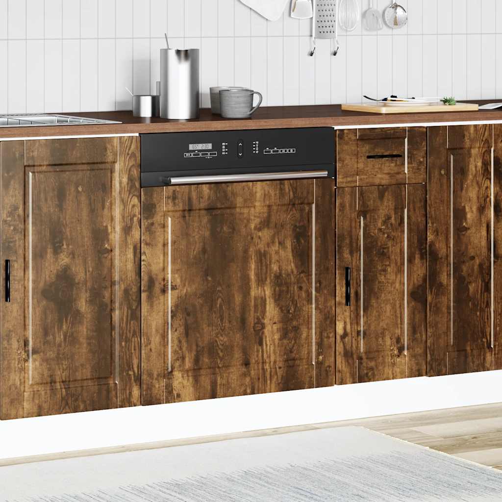 låge til opvaskemaskine Porto 60x1,5x57 cm røget egetræsfarve