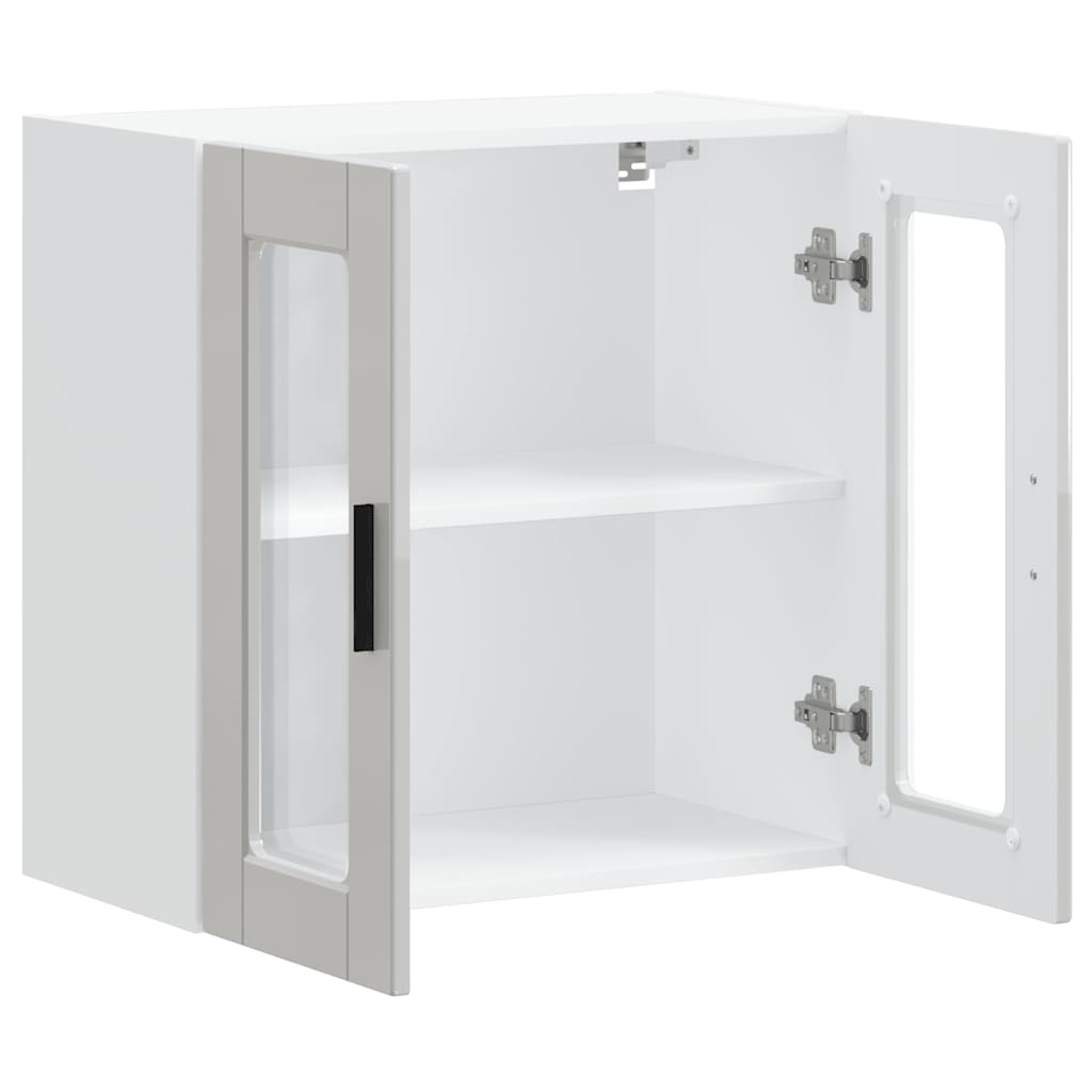 Køkkenvægskab med glasdør Porto hvid højglans