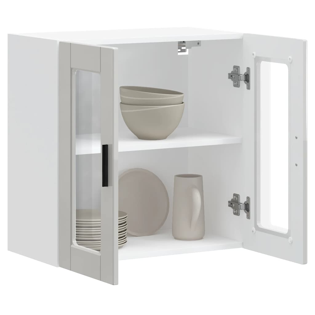 Køkkenvægskab med glasdør Porto hvid højglans