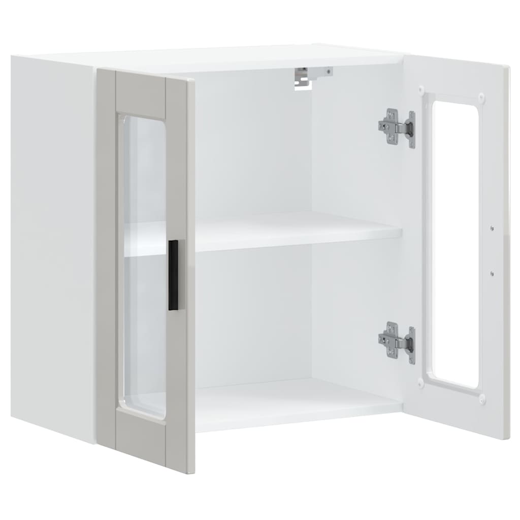 Køkkenvægskab med glasdør Porto hvid højglans