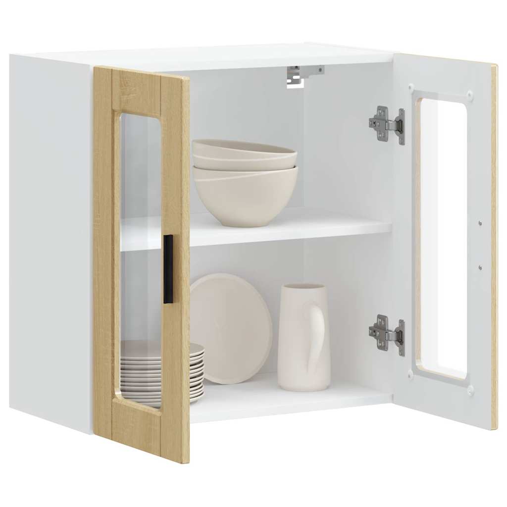 Køkkenvægskab med glasdør Porto sonoma-eg