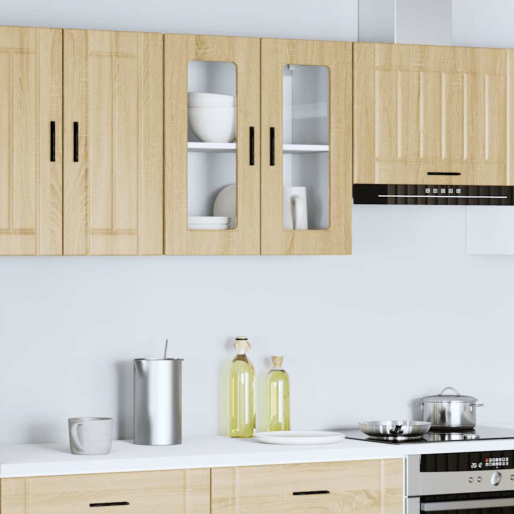 Køkkenvægskab med glasdør Porto sonoma-eg