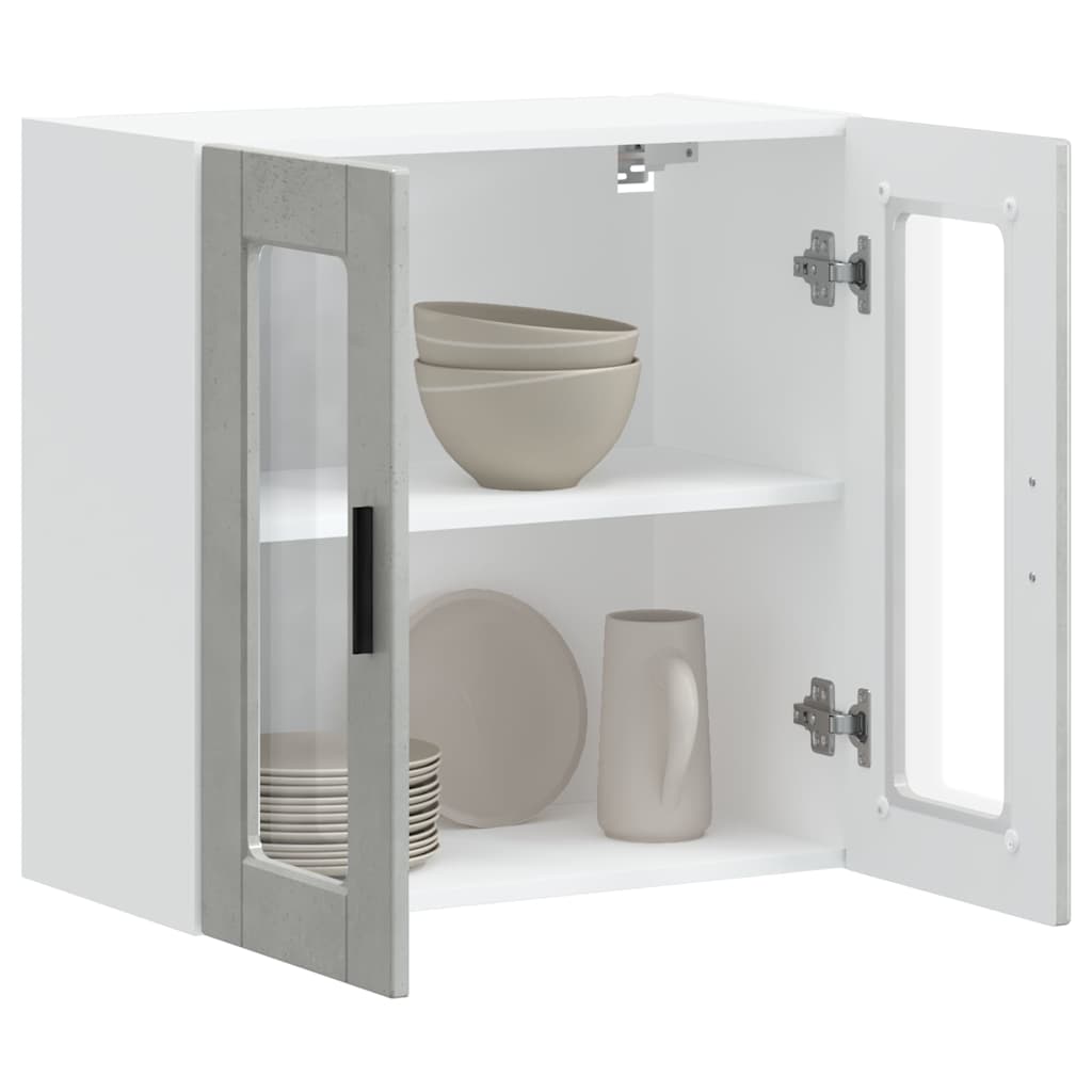 Køkkenvægskab med glasdør Porto betongrå