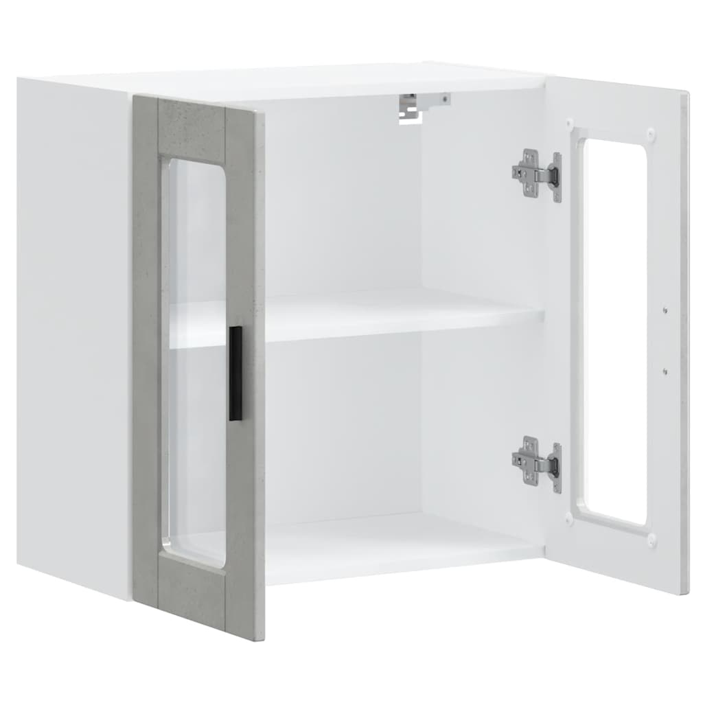 Køkkenvægskab med glasdør Porto betongrå