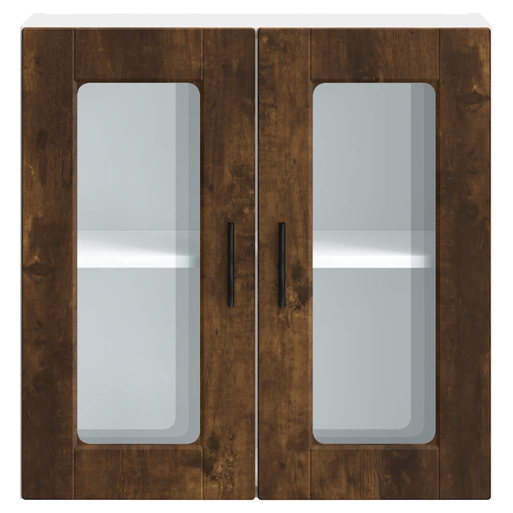 Køkkenvægskab med glasdør Porto røget egetræsfarve